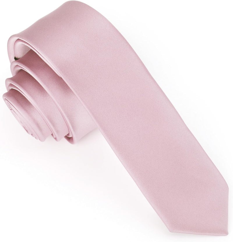 DR ANISON Skinny Tie Men Women 2" (5CM) Slim Necktie Solid Thin Ties Formal - Image 1